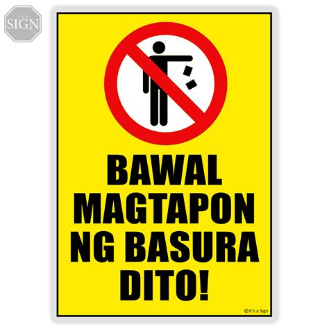 bawal magtapon ng basura dito sign